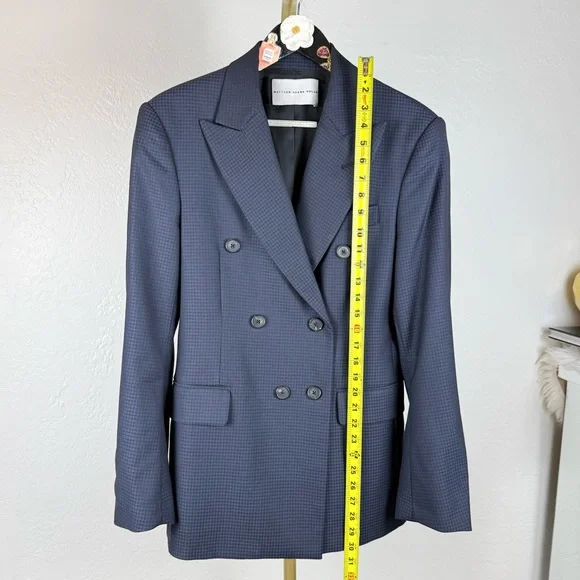Matthew Adams Dolan Virgin Wool Gingham Blazer/Navy/Black/Small - Picture 10 of 16